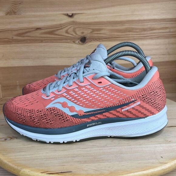 Saucony Ride 13 Orange & White Athletic Running Shoes Womens Size 8.4 - Picture 3 of 8